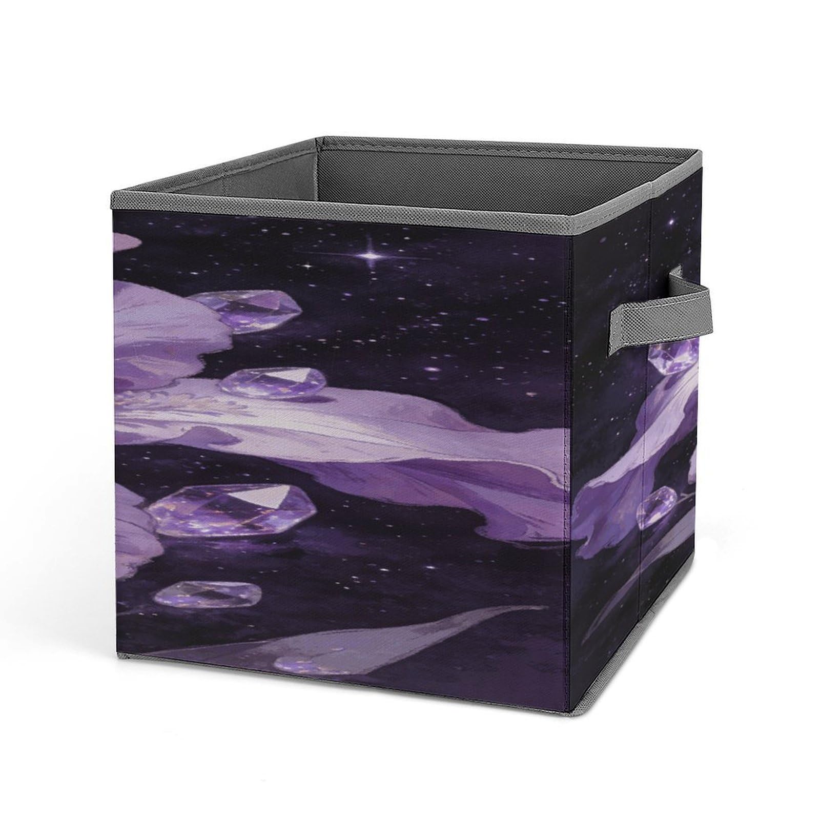 VstaDank Starry Night Purple Kite Storage Bin Collapsible Storage Cubes Organizer Oxford Cloth Storage Box with Dual Handles Large Stackable Closet Storage Bins for Sheets Hat Sweater