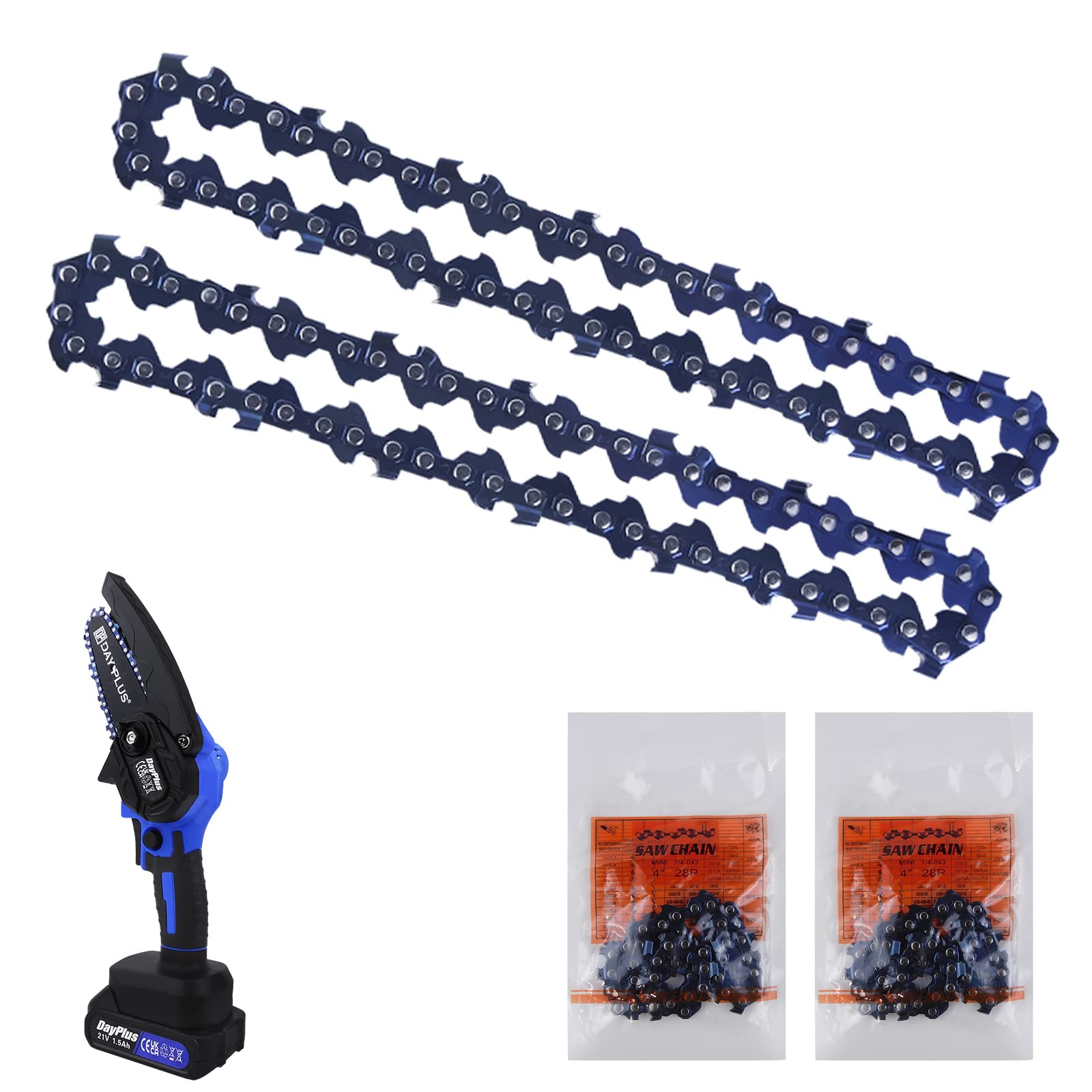 [1 Piece] Mini Chainsaw Chain 4-Inch Guide Saw Replacement Chains for Portable Battery Powered Handheld Chain Saw 4 Inch Cordless Electric Mini Wood Cutter, Easy Replacement 4" Chainsaw Chains