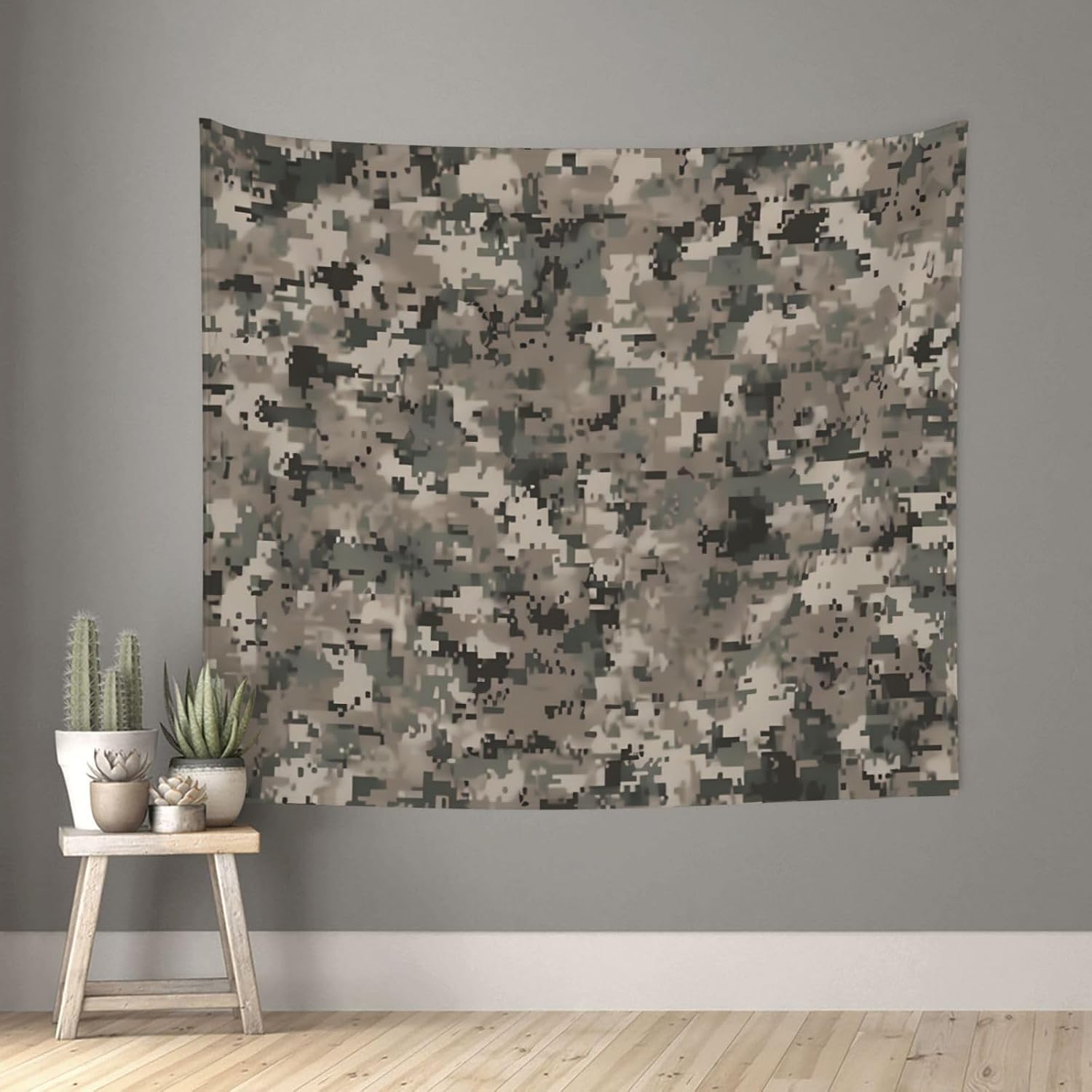 WSOIHFEC Tapestry Wide Wall Hanging Army Digital Camouflage Tapestry Vintage Lightweight Wall Blanket Funny Tapestry Wall Art Home Decor Soft Mural for Bedroom Dorm Living Room 60 X 51 Inch