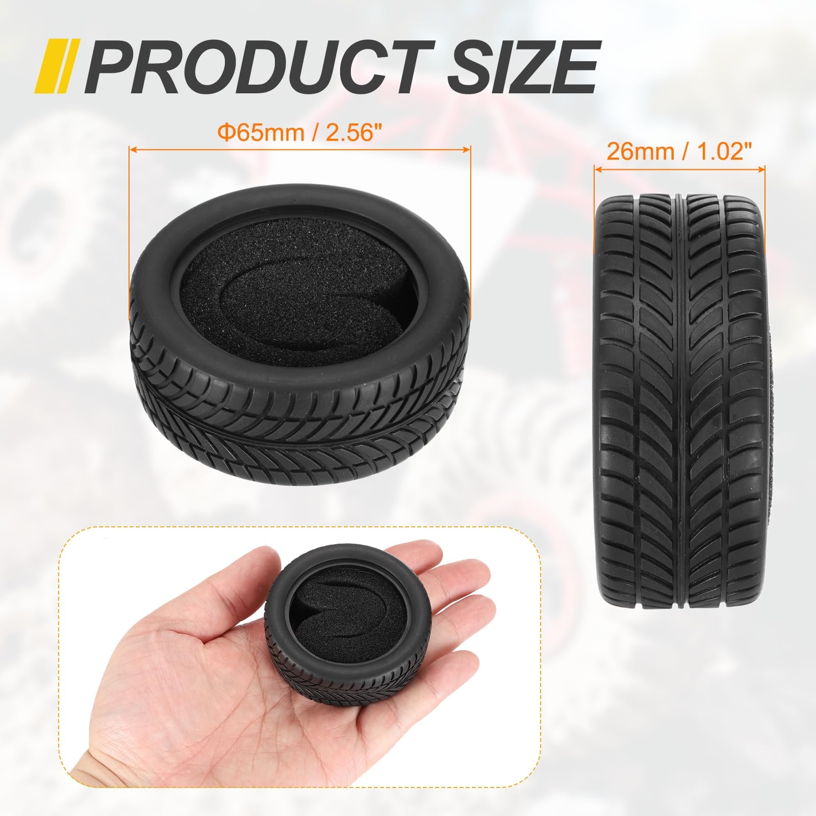 Amazon.co.jp: uxcell 4個セット RC 1/10 オンロードカー用タイヤ