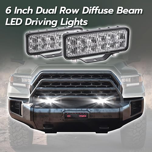 Miniatura 6 de Barra de luz LED de 6 pulgadas, 2 unidades, 120 W, 8000 lúmenes, luces LED todoterreno de haz de curvas anchas, luz de conducción rectangular de