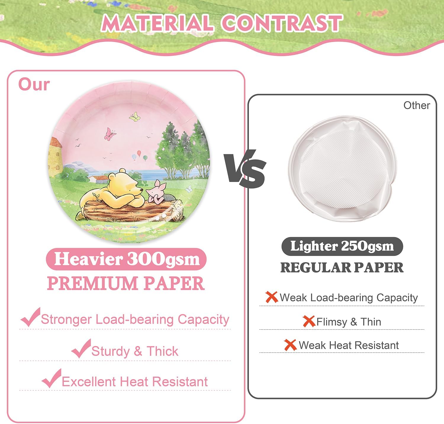 144Pcs Pink Winnie Bear Baby Shower Plates and Napkins Tableware Set, Plates Napkins Cups Straws and Forks Sets, Winnie Baby Shower Decorations Birthday Party Supplies, Serves 24 Guests