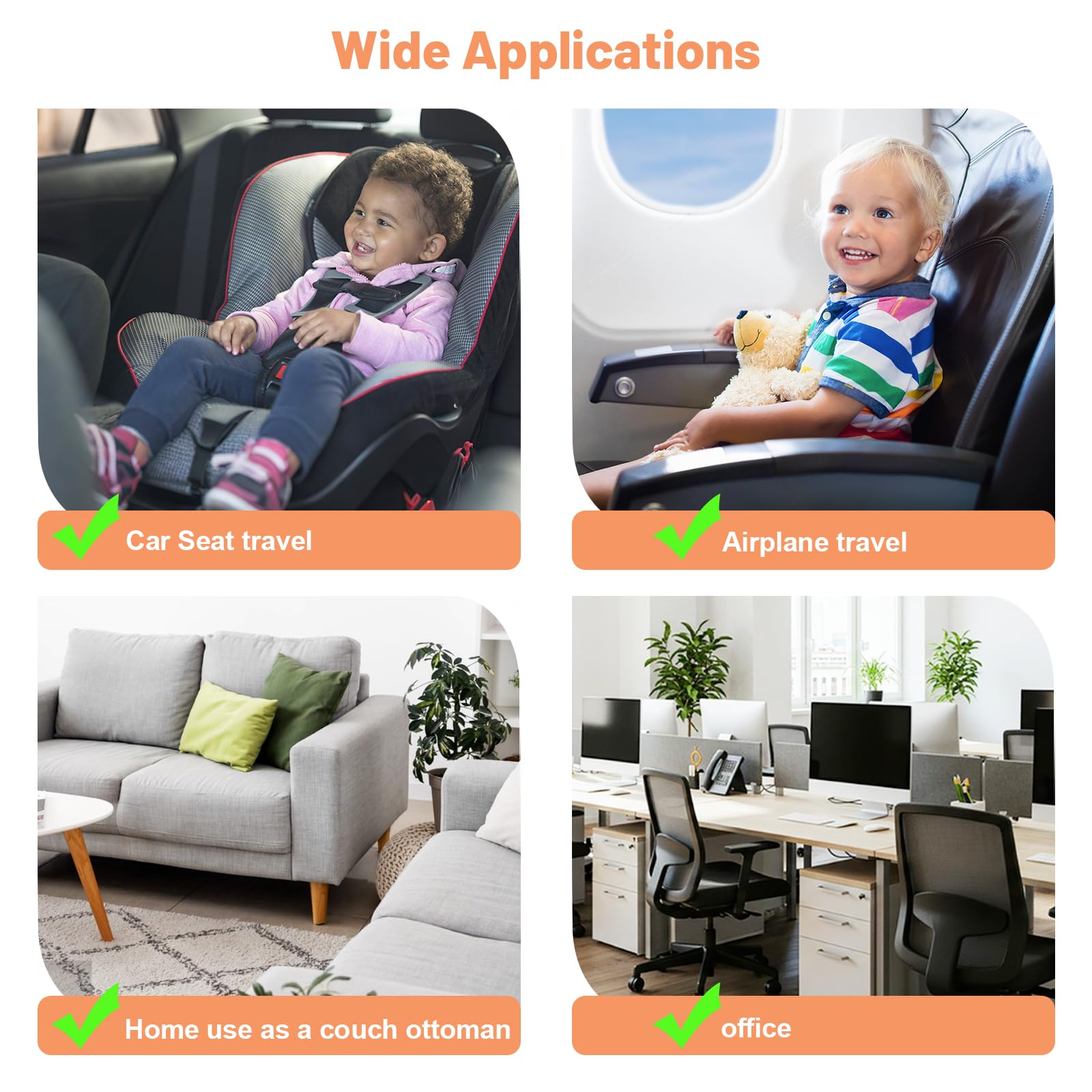 Blublu Park Autositz-Fußstütze - Aufblasbar Für Kinder Grau Maschinenwaschbar