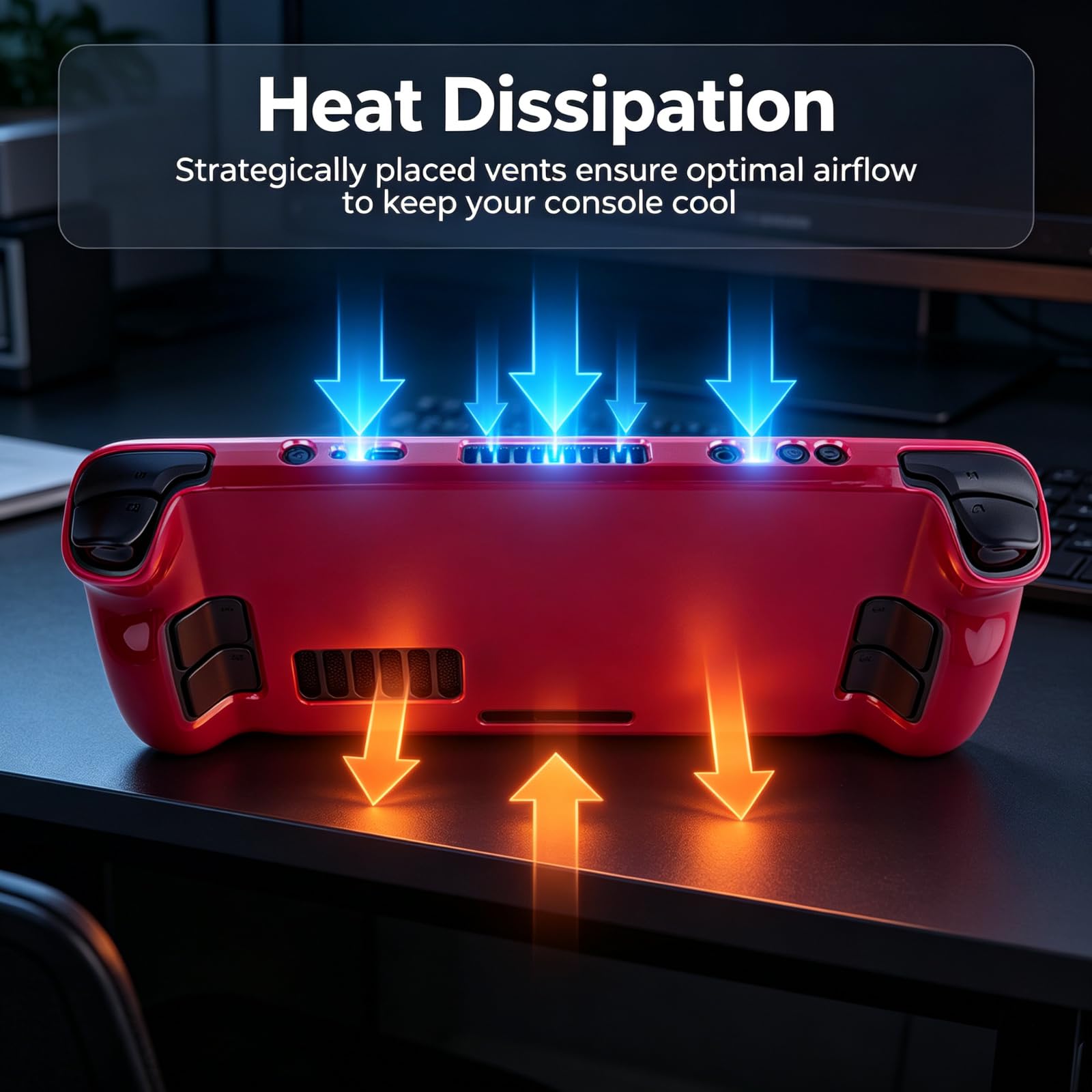 Steam Deck - Funda protectora de piel, compatible con LCD/OLED, diseño antideslizante y de absorción de golpes, ajuste delgado, apto para disipación de calor (magenta)