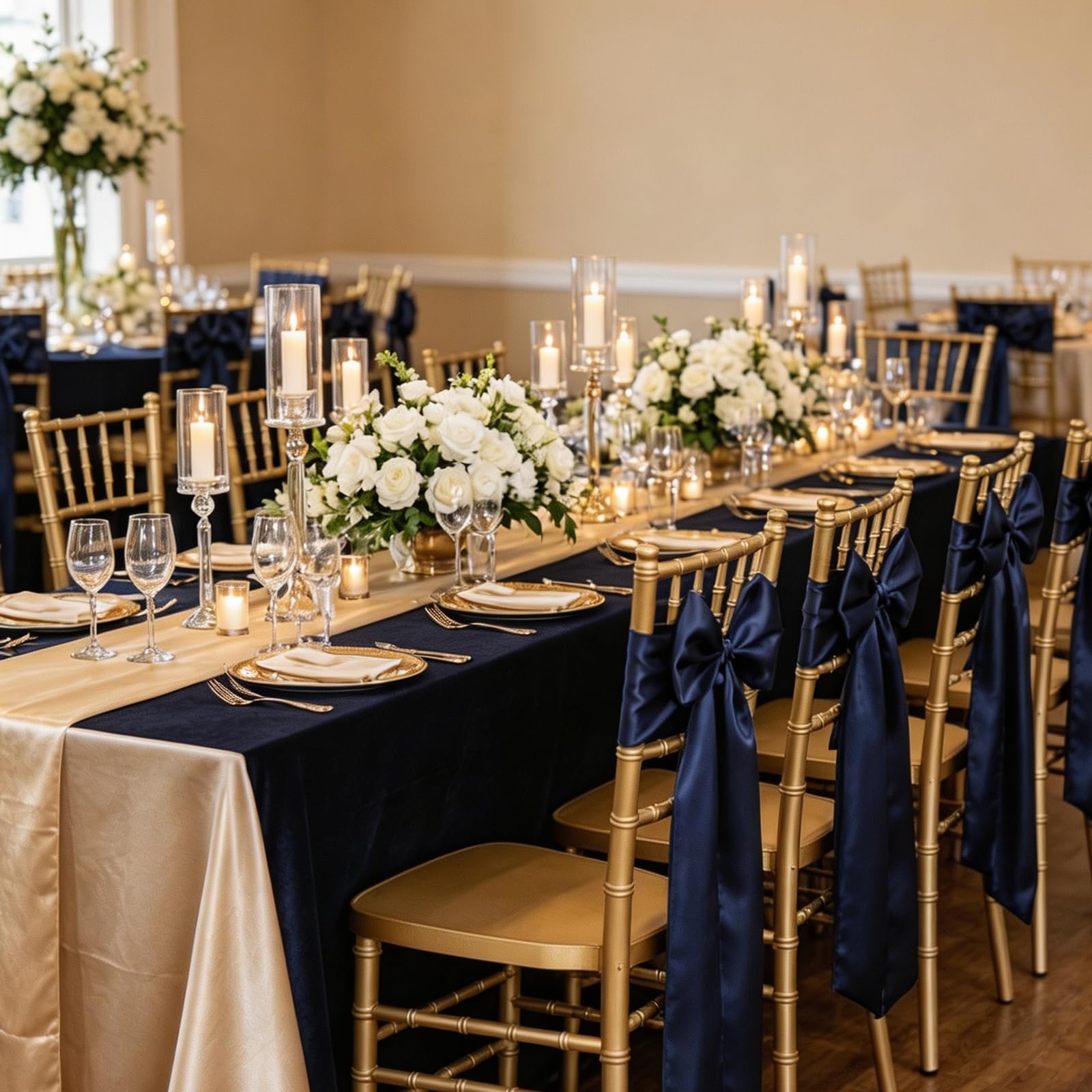 25 fiocchi per sedie, in raso, decorazione per sedie, per matrimoni