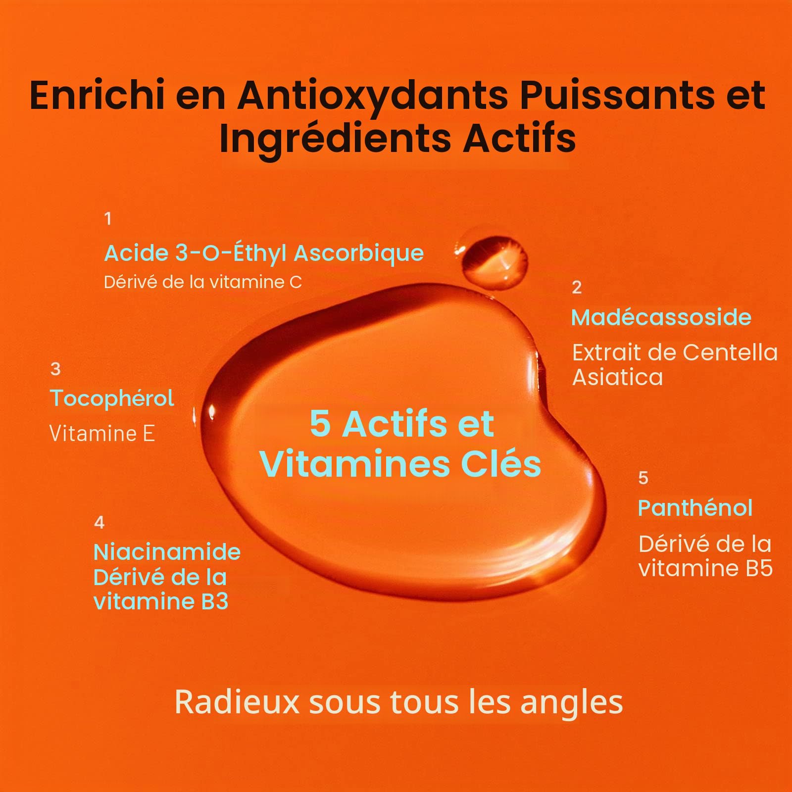 DearKlairs Sérum vitaminé fraîchement pressé, soin coréen, acide 3-O-éthyl ascorbique 10%, niacinamide, texture non grasse pour peaux sensibles