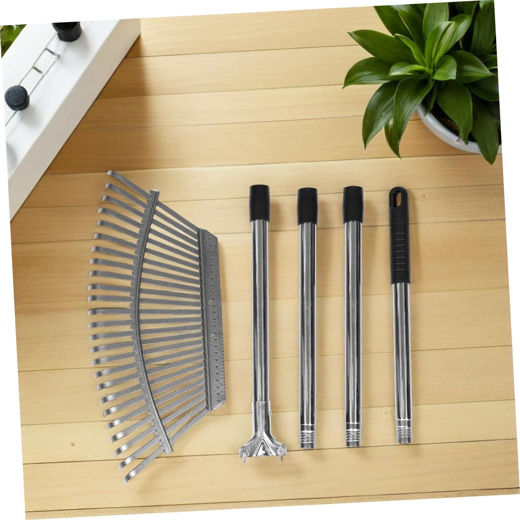 UPKOCH Rastrillo De Jardín De Metal Pequeño y Resistente con Mango De Acero para Césped Jardinería y Rastrillo para Limpieza De Jardín