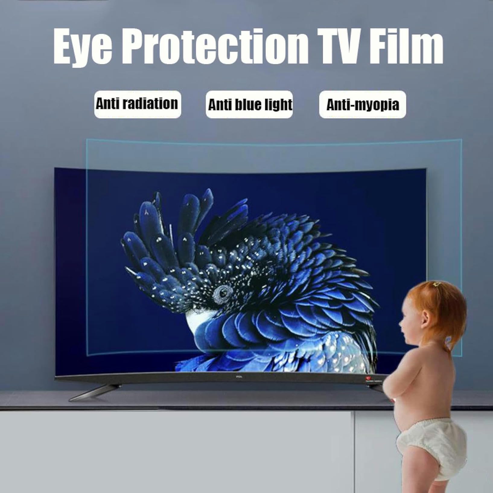 Protectores de pantalla de TV Protector de pantalla de TV anti UV para 32-75 pulgadas, filtro de luz azul/antiarañazos/película esmerilada de pantalla antihuellas para TCL, Samsung, pantalla curva /