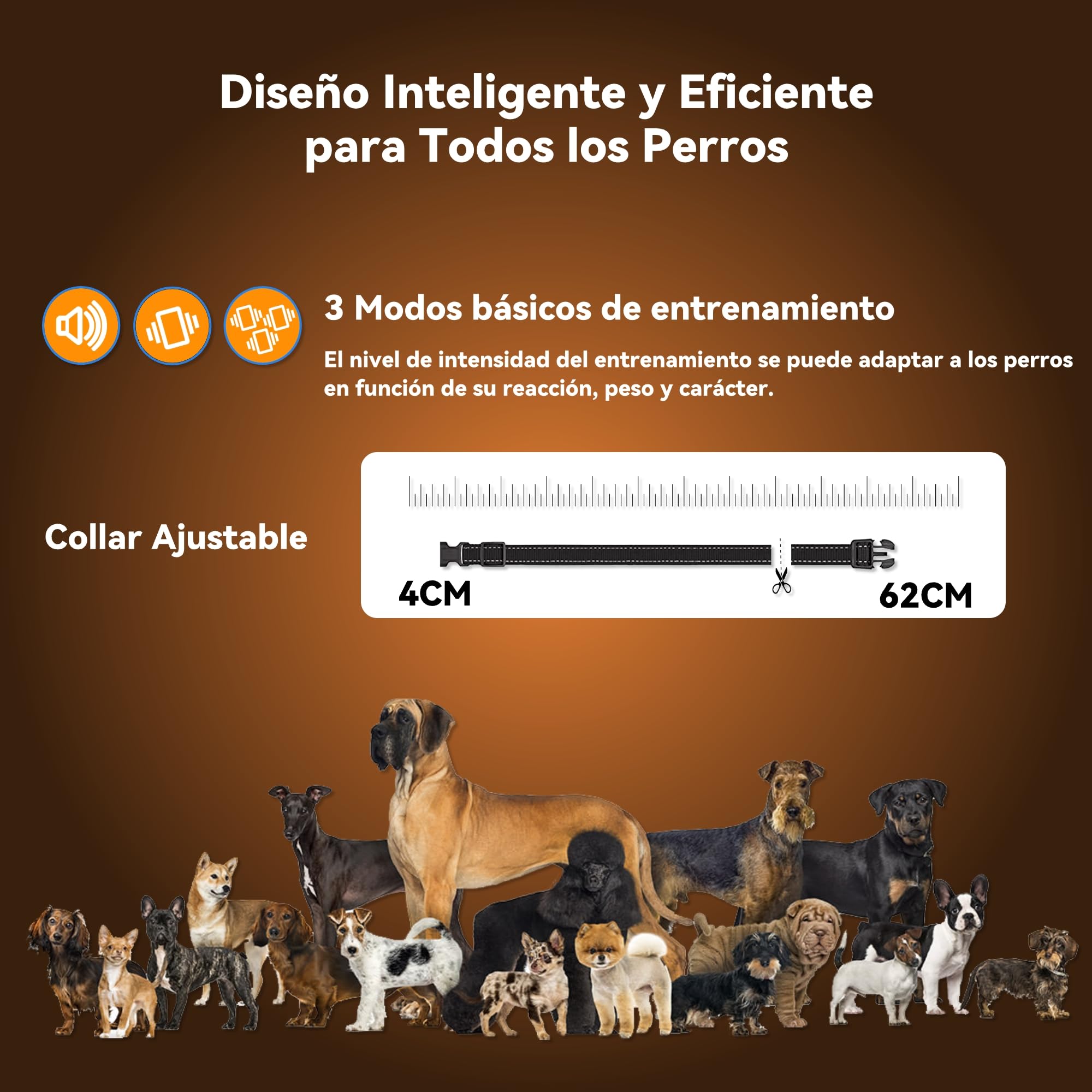 Meloive Collar de Adiestramiento para Perros,Collar Recargable con Rango de Control Manual 3000 Metros,4 Modos de Adiestramiento Efectivos Luz LED/Sonido/Vibración/Fuerte Vibración