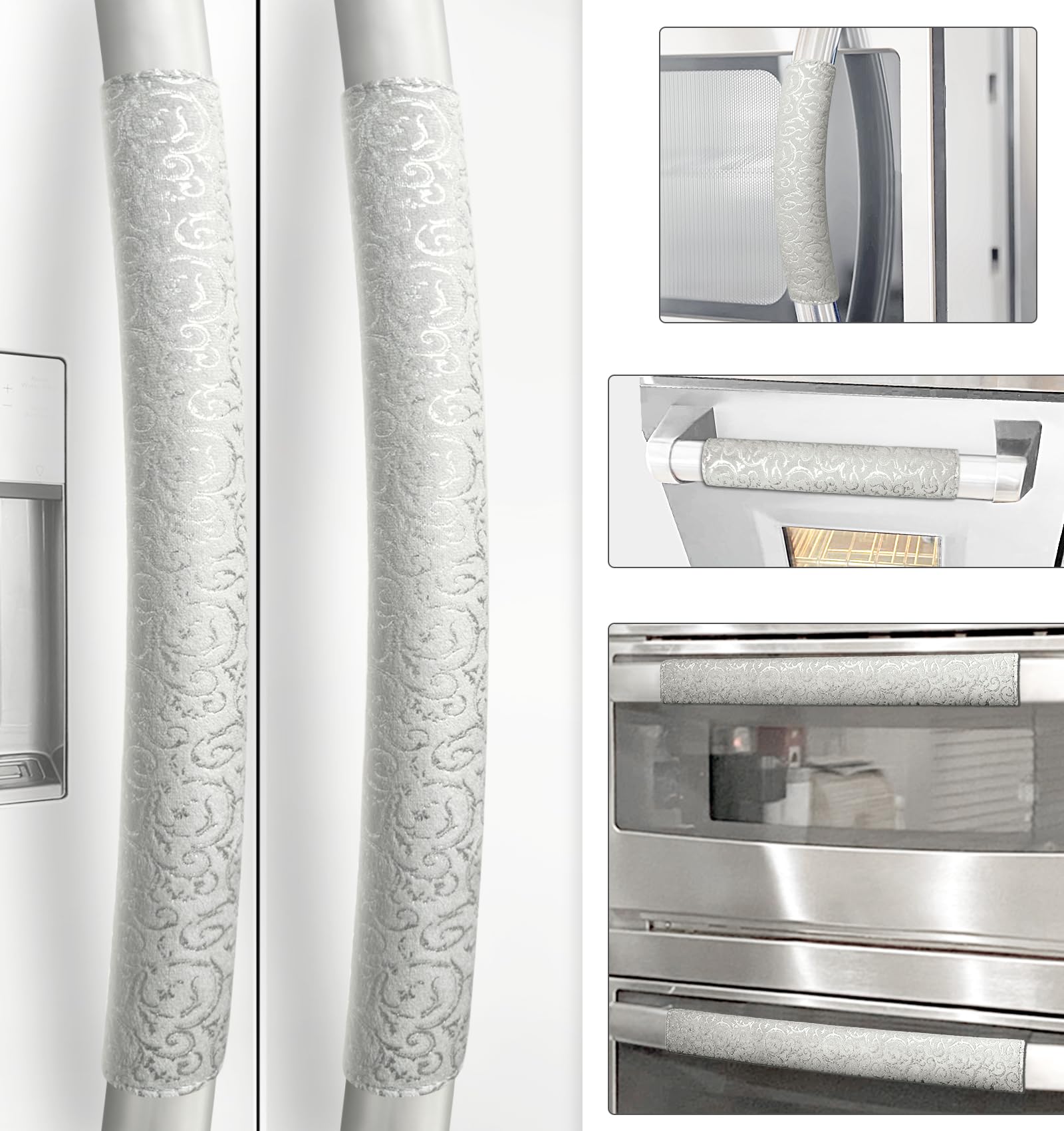 HUISEFOR Tulip Refrigerator Handle Covers Set Of 6 - Adjustable, Non-Slip Kitchen Appliance Handle Protectors
