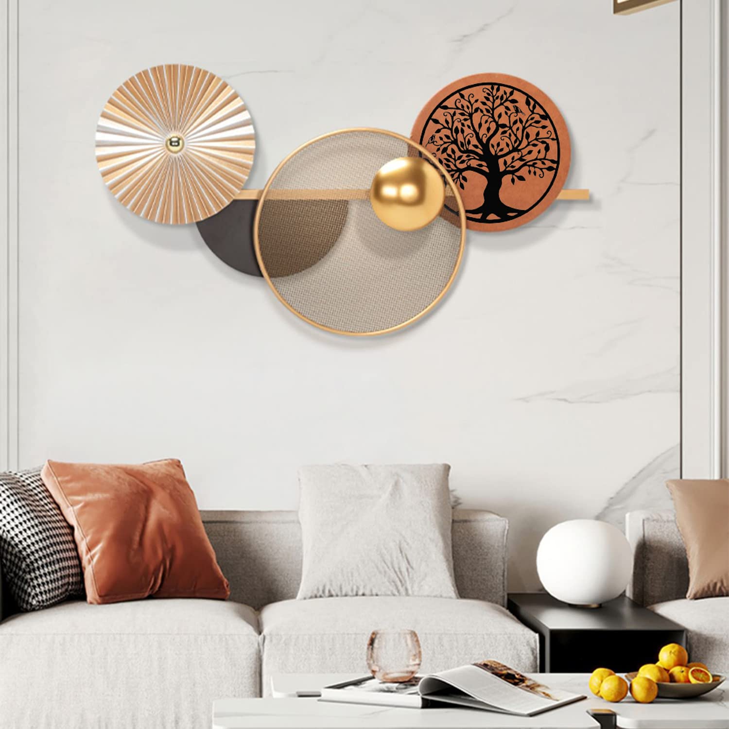 Árbol de la vida de metal para colgar en la pared, 50 cm, decoración de hierro para el hogar, sala de estar, decoración interior y exterior