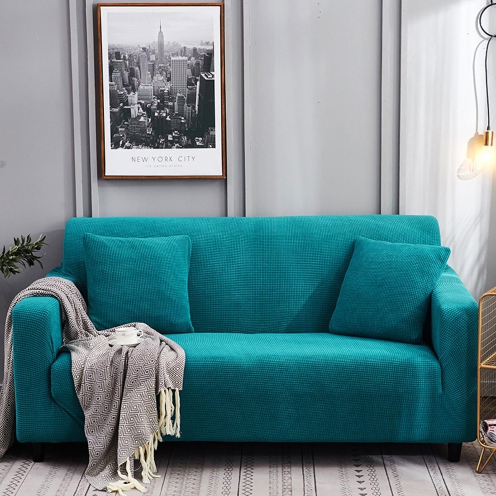 L A Forma Divano Copertura Divano Slipcover con Cinghie Elastiche Impermeabile Antiscivolo Trapuntato Mobilia Protettore per Bambini Animali Domestici 1 2 3 4 Sedili