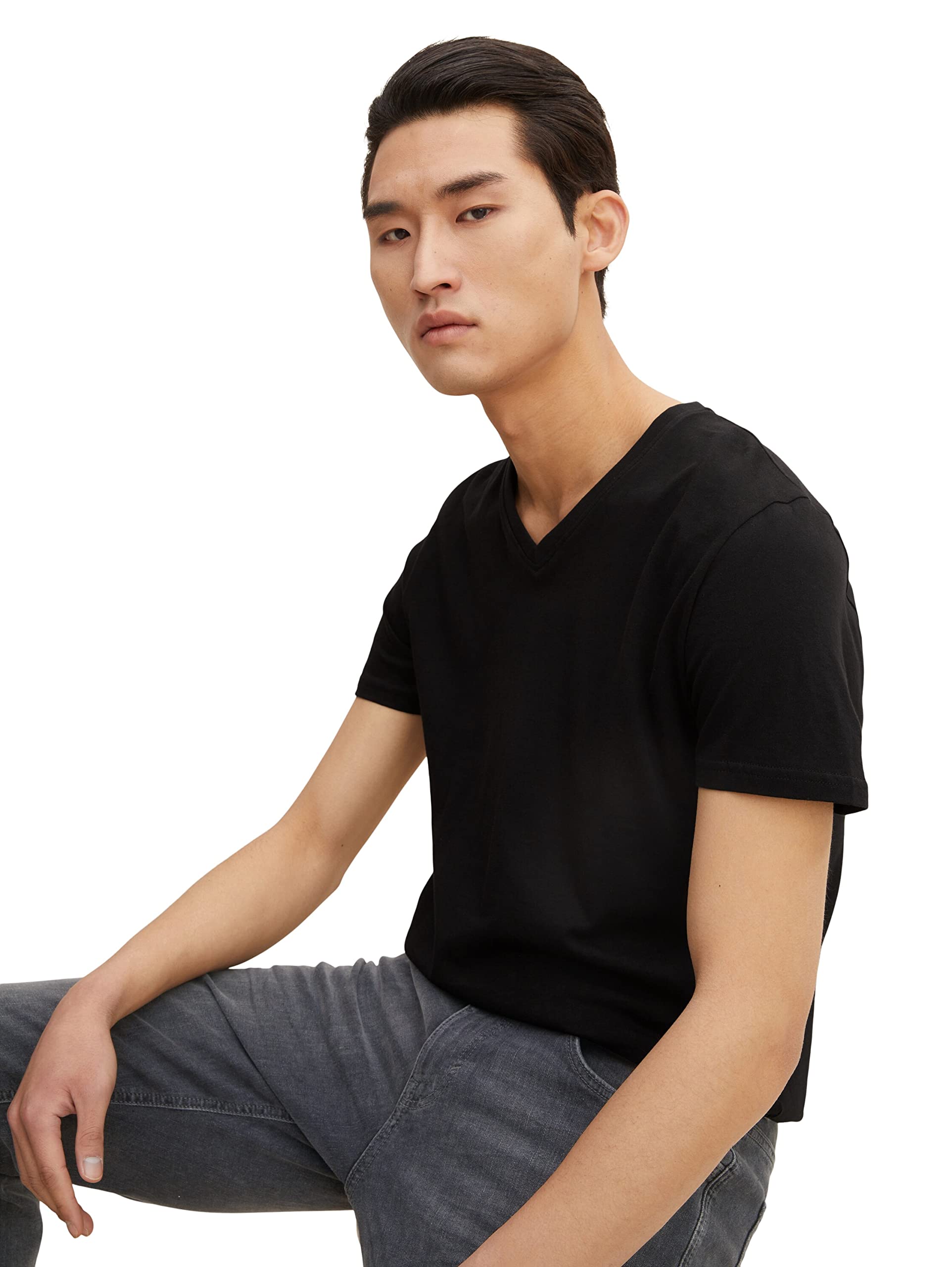 TOM TAILOR Herren Doppelpack T-Shirt mit V-Ausschnitt - 4