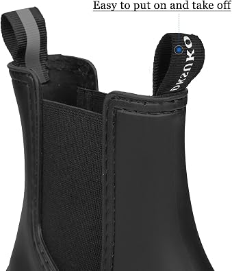 DKSUKO Women's Ankle Rain Boots Waterproof Chelsea Short Garden Shoes