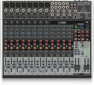 Behringer XENYX X2222USB Premium 22-Input 2/2-Bus Mixer with XENYX Mic Preamps and Compressors, British EQ, 24-Bit Multi-FX Processor and USB/Audio Interface