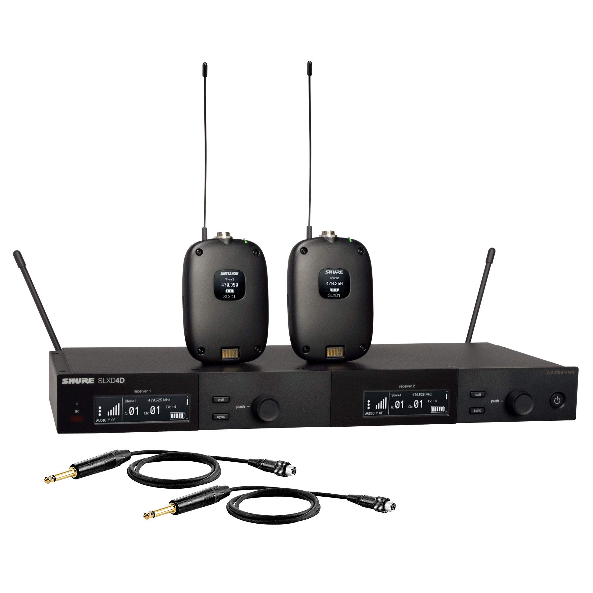 Shure SLXD14D-G58 Microfone sem Fio duplo com 2 Bodypack : Amazon