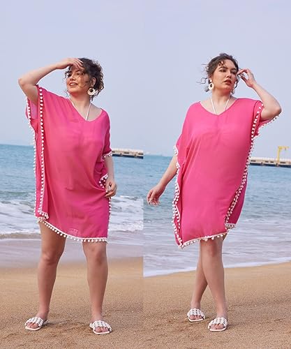 Miniatura 2 de RITERA Salida de baño de talla grande para mujer, para playa, sexy, para verano, vacaciones, pareo de gasa