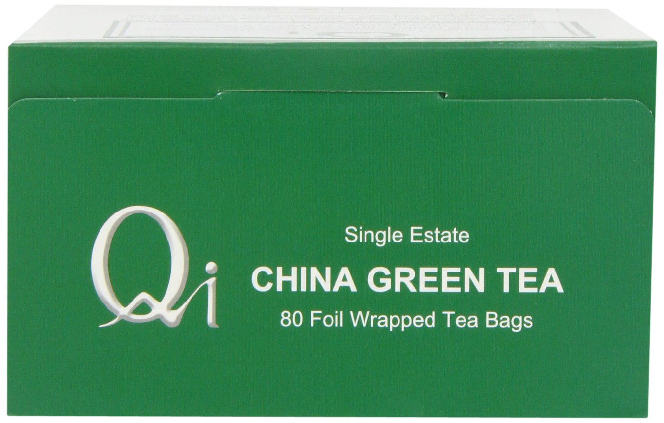Qi Teas Organic Green 80 Teabags (Pack of 5, Total 400 Teabags)