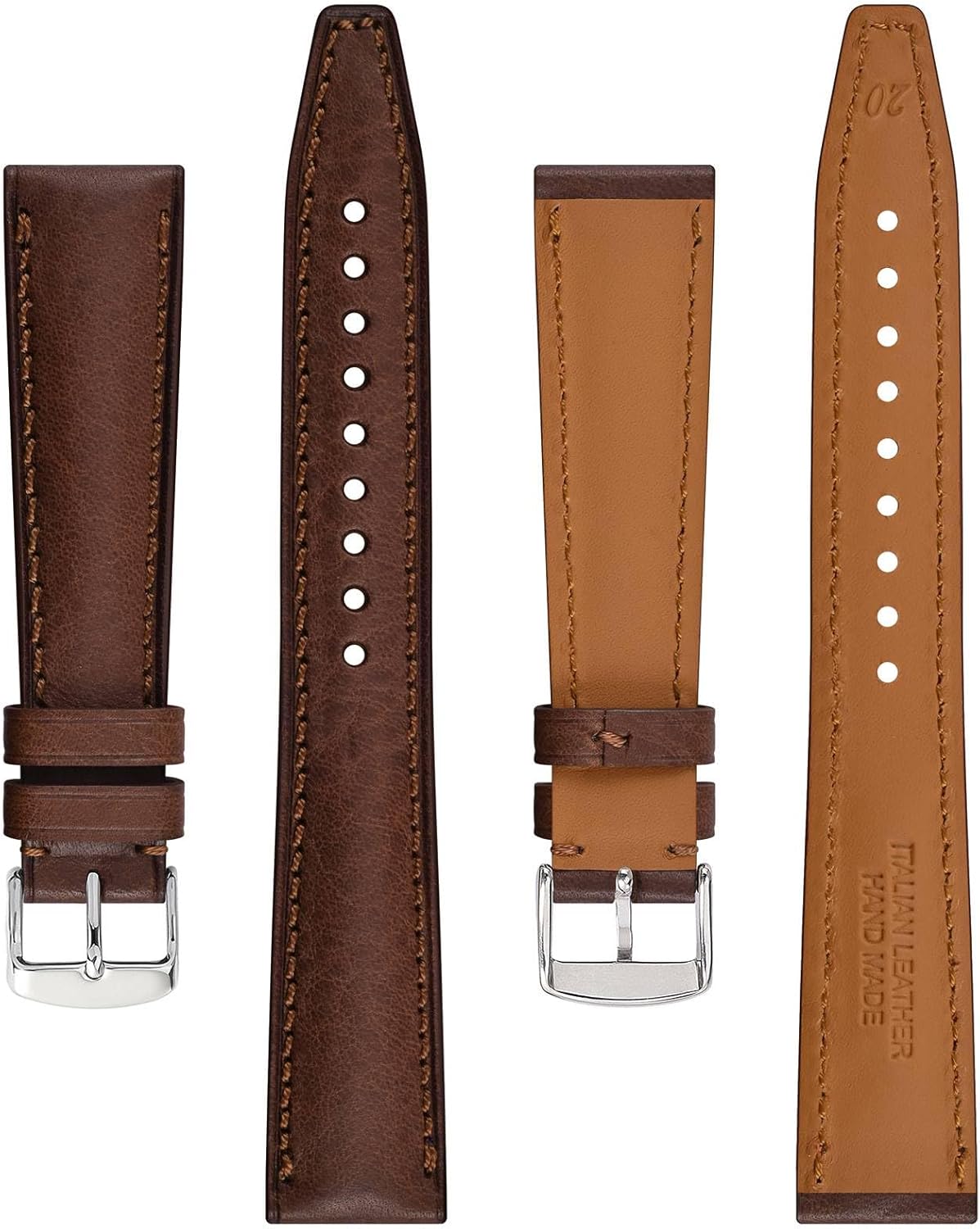 BISONSTRAP Italian Leather Watch Straps, Collector Series Watch Bands, Extra Long Length, 18mm 20mm 22mm - Image 3