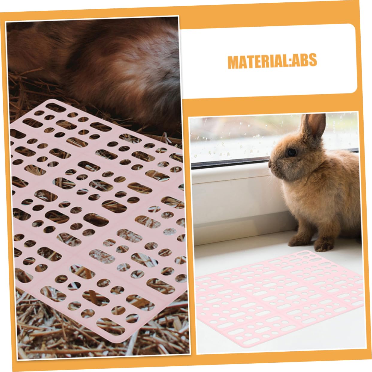 Happyyami -Pack Kaninchenkäfigmatte aus Abs mit Kunststofffüßen 6 Stück Pflegeleicht Pfotenschutz für Ratten und Hamster Hasenstall Zubehör Draußen