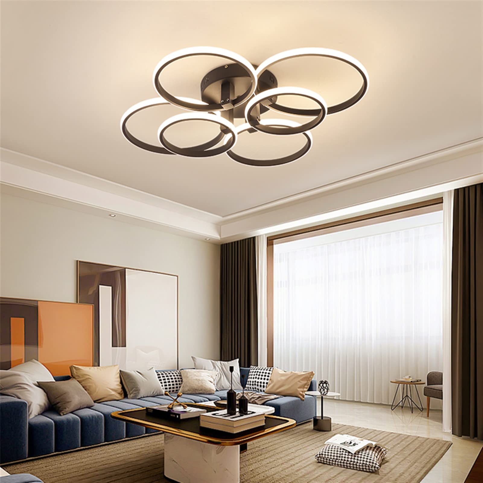 Lampe suspendue noire et dorée LED 26W pour éclairage chic