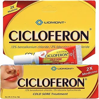 Cold Sore Treatment Gel, Clear, 1 Tube of 0.14 Oz (Pack of 1)