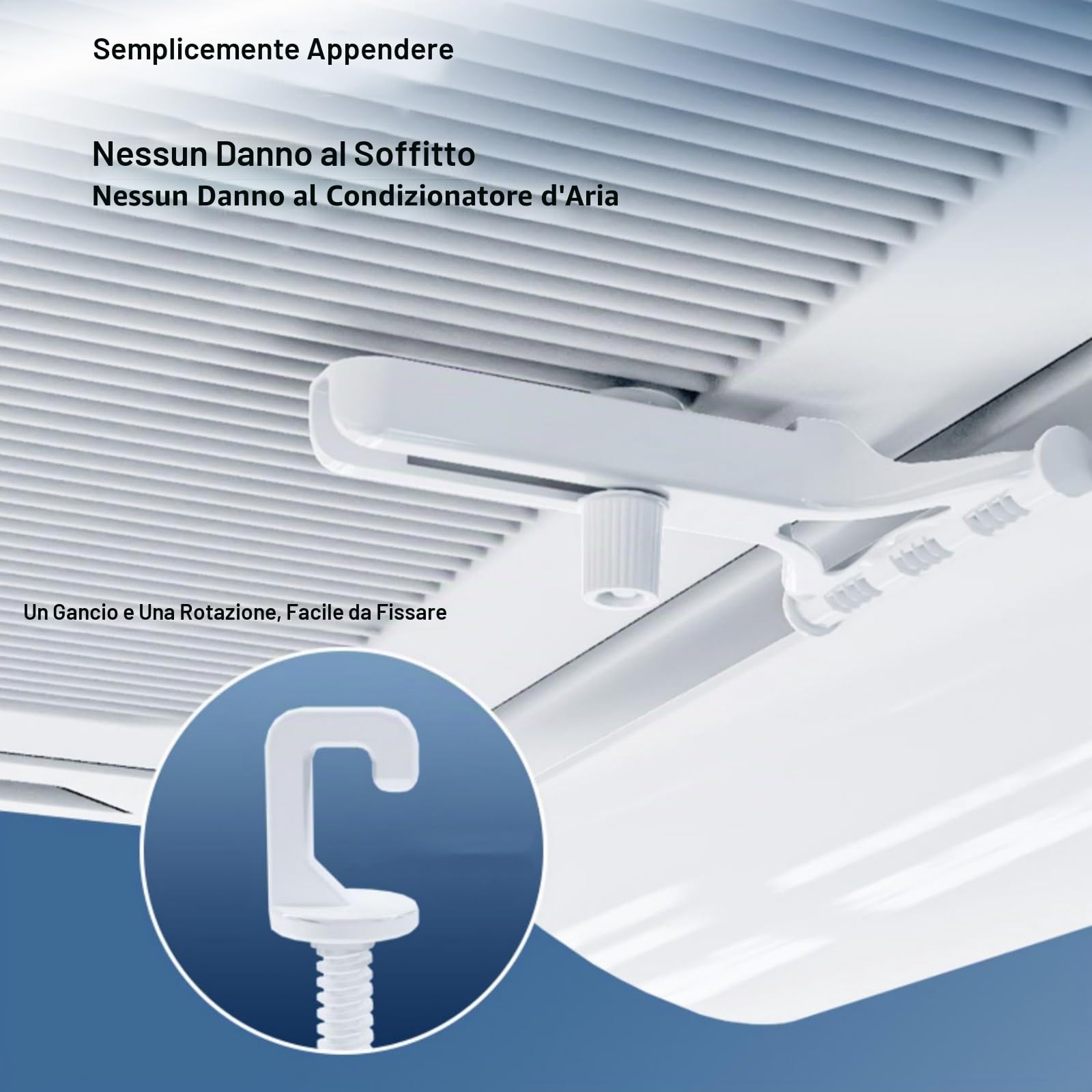 Deflettore Aria Condizionata per Bocchette Regolabile Deflettore Condizionatore da Soffitto per Condizionatore d'Aria Centralizzato, Set da 4 Pezzi