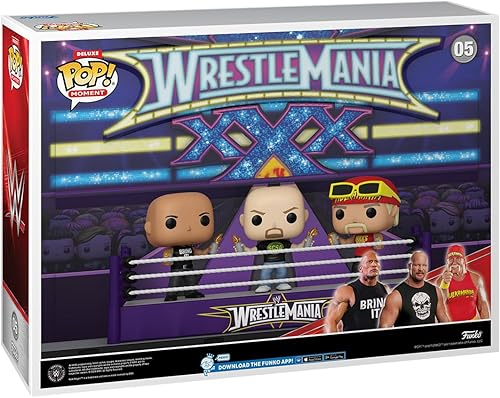 Miniatura 3 de Funko Momentos Deluxe WWE  Wrestlemania 30  Brindis de apertura, The Rock, Stone Cold Steve Austing, Hulk Hogan