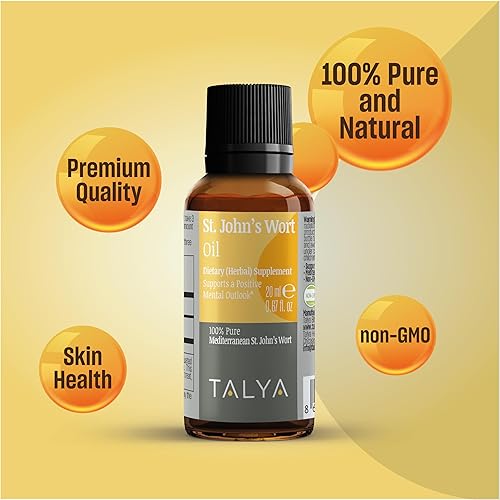 Miniatura 2 de TALYA Aceite de hierba de San Juan, 0.67 onzas líquidas, 100% puro y natural, suplemento dietético, para el estado de ánimo positivo y el equilibrio