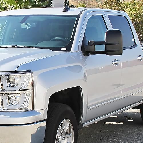 Miniatura 9 de Spec-D Tuning Espejos laterales de remolque extensibles manuales compatibles con Chevrolet Chevy Silverado GMC Sierra 2014-2018 par izquierdo +