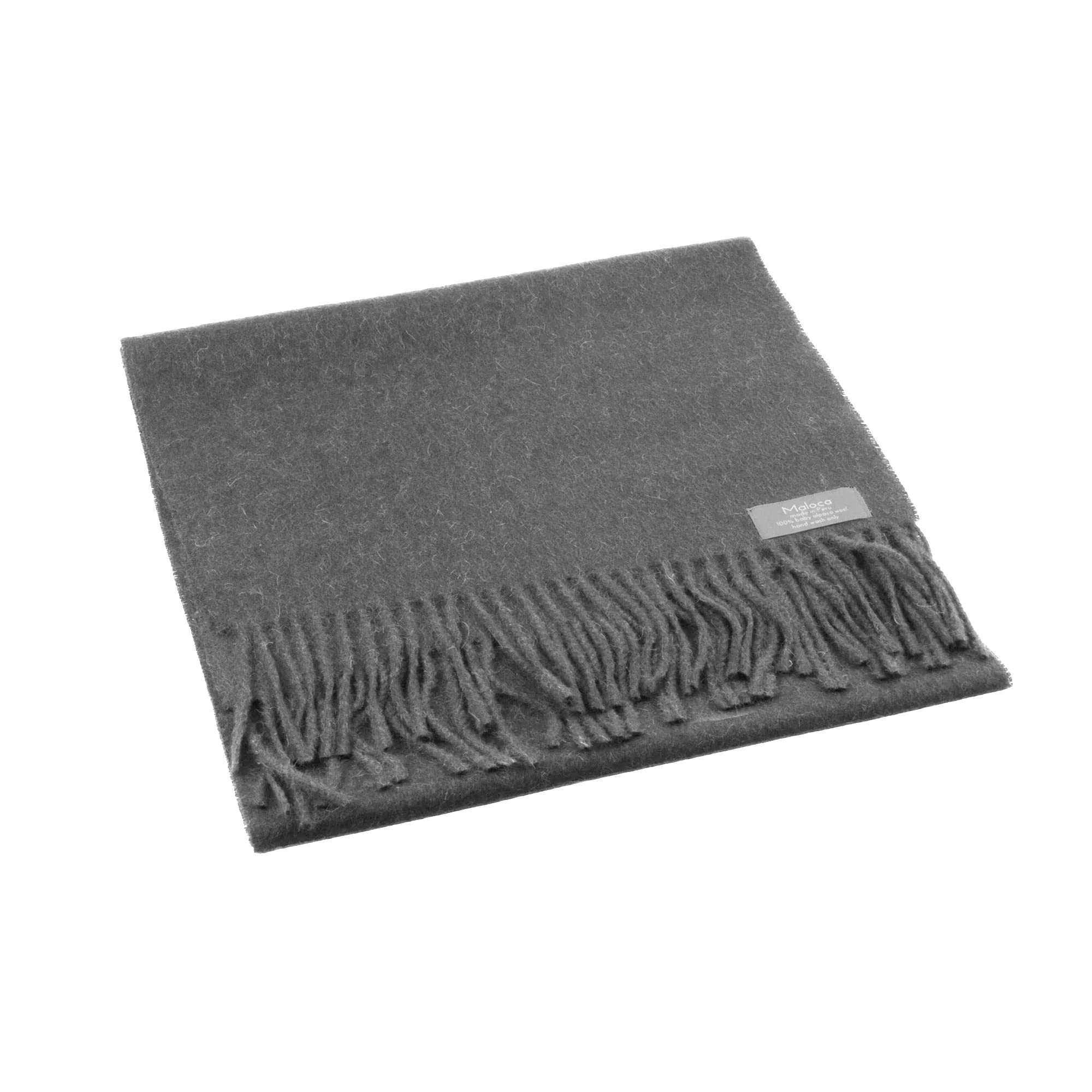 Maloca AlpacaMaloca 100% Baby Alpaca Classic Scarf, Hypoallergenic (Charcoal)