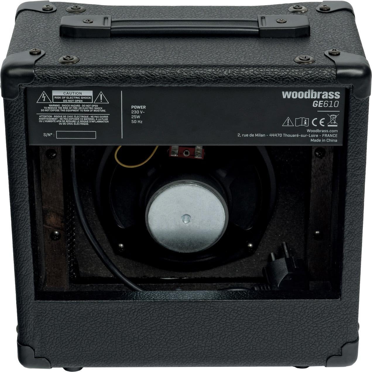 Woodbrass GE610 Combo-Verstärker für E-Gitarre – Verstärker 10 W, ideal für Anfänger, vielseitig, intuitiv, Kopfhöreranschluss: perfekt zum Lernen