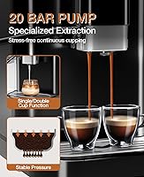 Vista 5 de Zstar Máquina de café expreso totalmente automática con espumador de leche, cafetera de café expreso profesional con molinillo, limpieza automática