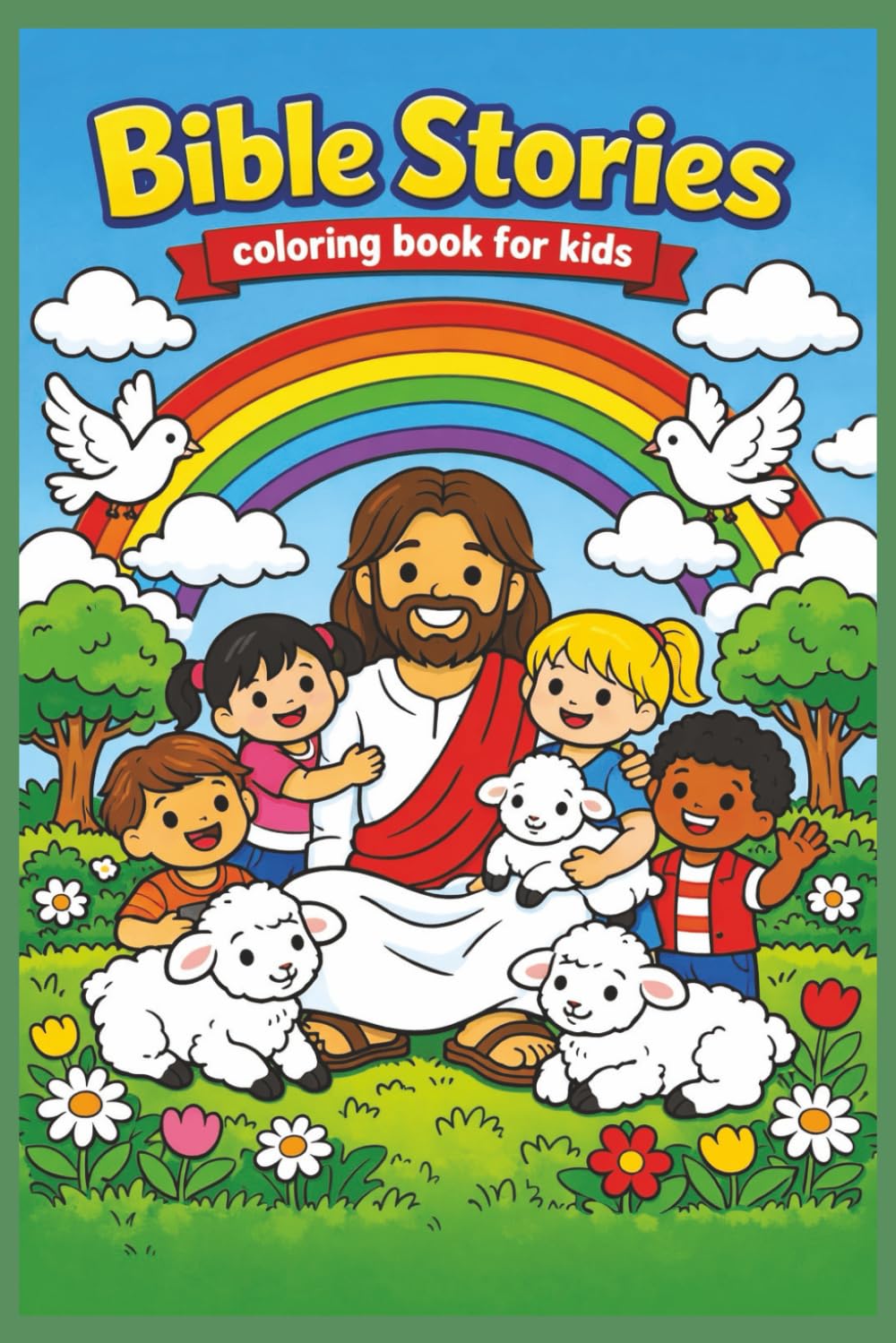 Bible Stories Coloring Book: A Christian Coloring Book for Kids with Bible Stories About Jesus, Faith, and God’s Love
