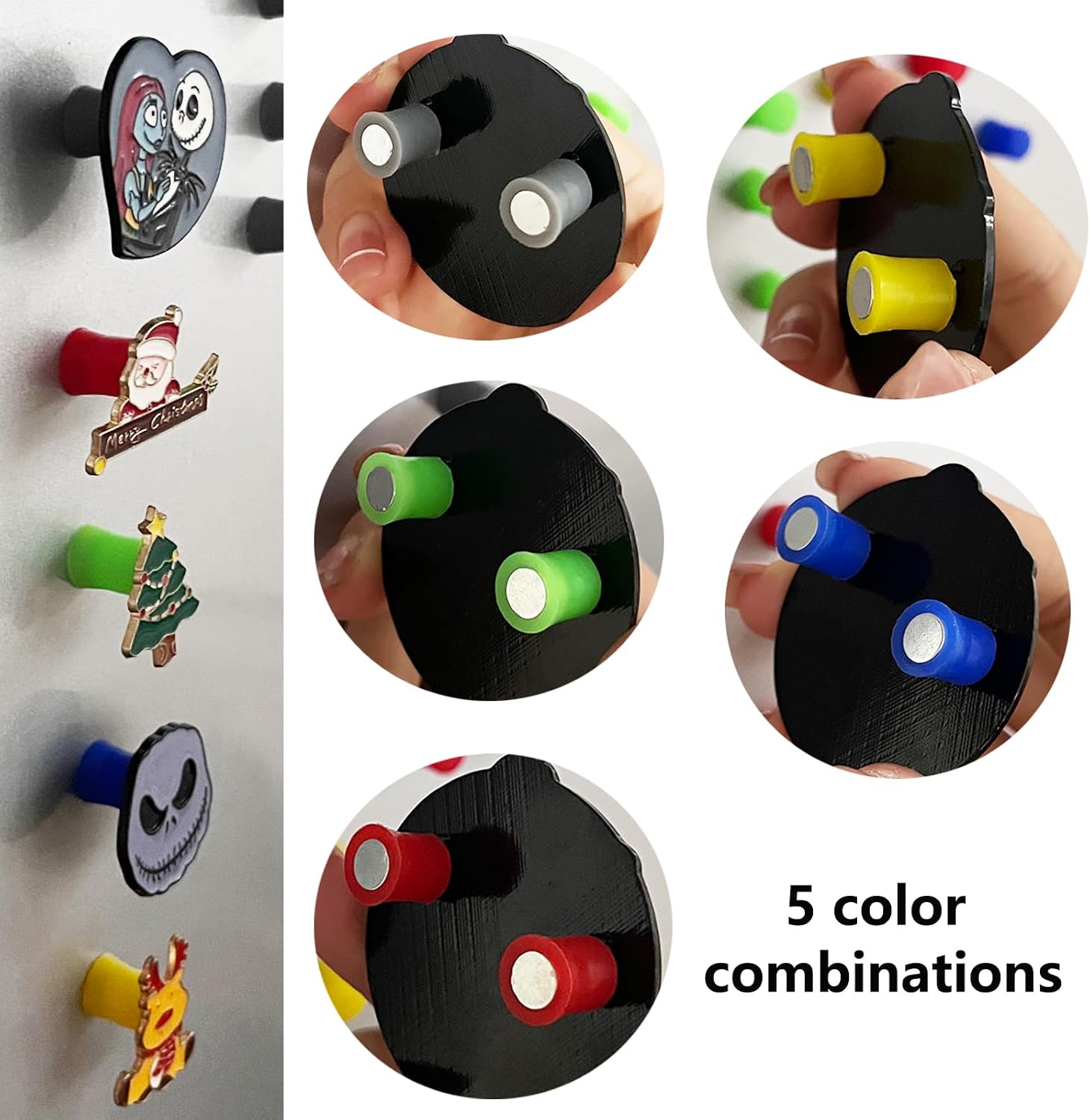 TEYOUYI 25pcs Magnetic Pin Backs for Enamel Pins Convert Enamel Pins to Refrigerator Magnets Put Your Pins on Fridge for Seasonal Decor,Pin Gifts Black，Not Included Enamel Pins