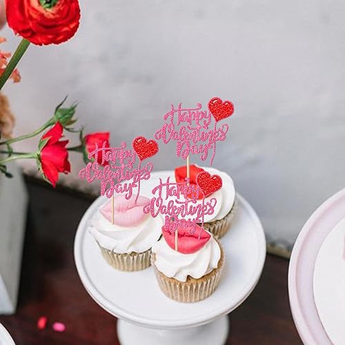 Miniatura 192 de Rsstarxi 36 Pack Happy Valentine's Day Cupcake Toppers Glitter Cupid Love Heart Lip Kiss Me Be Mine Cupcake Picks for Valentine's Day Theme Wedding