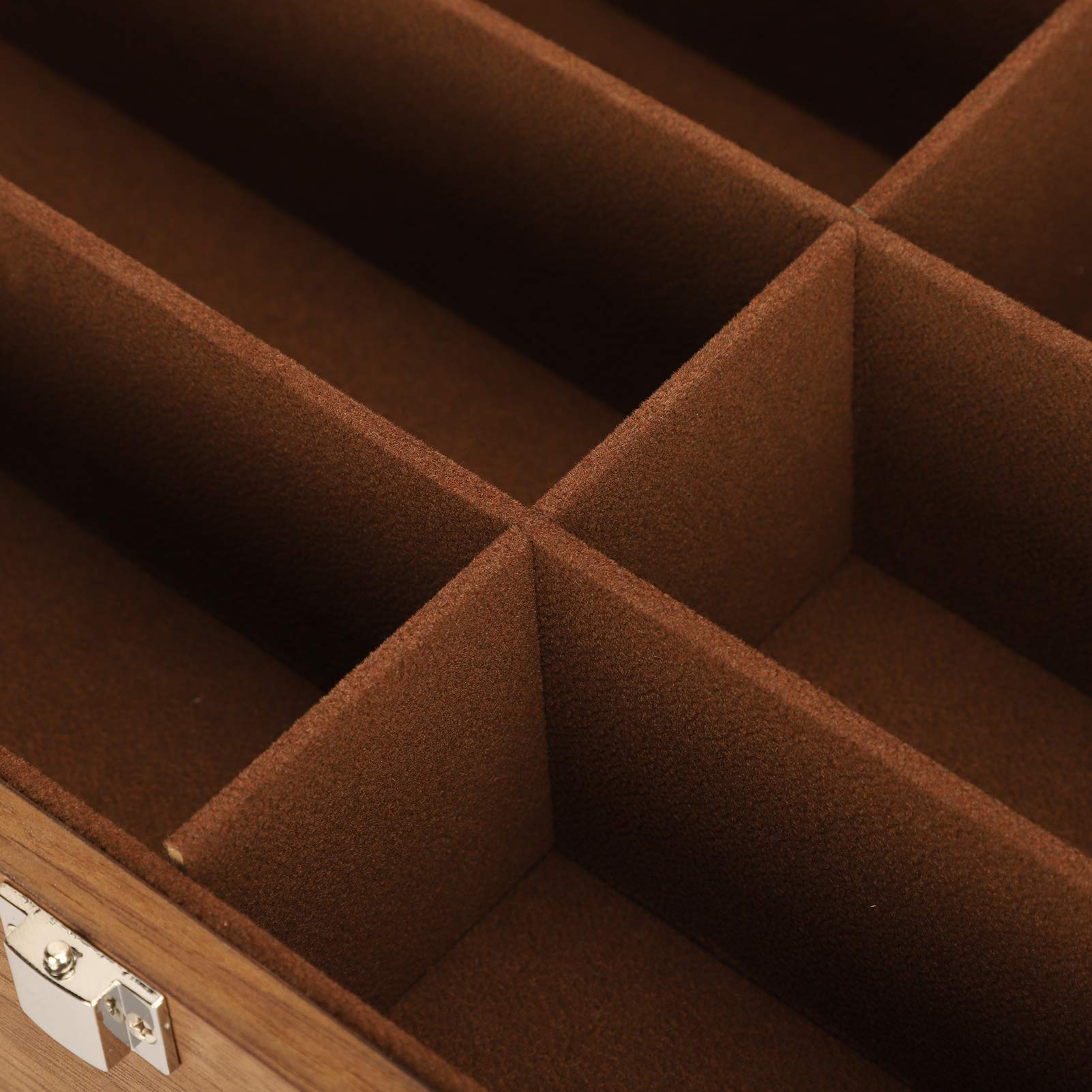 Brillensammelbox mit 12 Fächern, Brillenbox aus Holz, Brillenvitrine mit Doppelschicht für Sonnenbrillen
