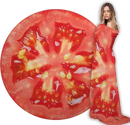 Tomato - Divertida manta de comida para adultos y niños, manta de franela suave para envolver la siesta, regalos novedosos para sofá, sillón y silla