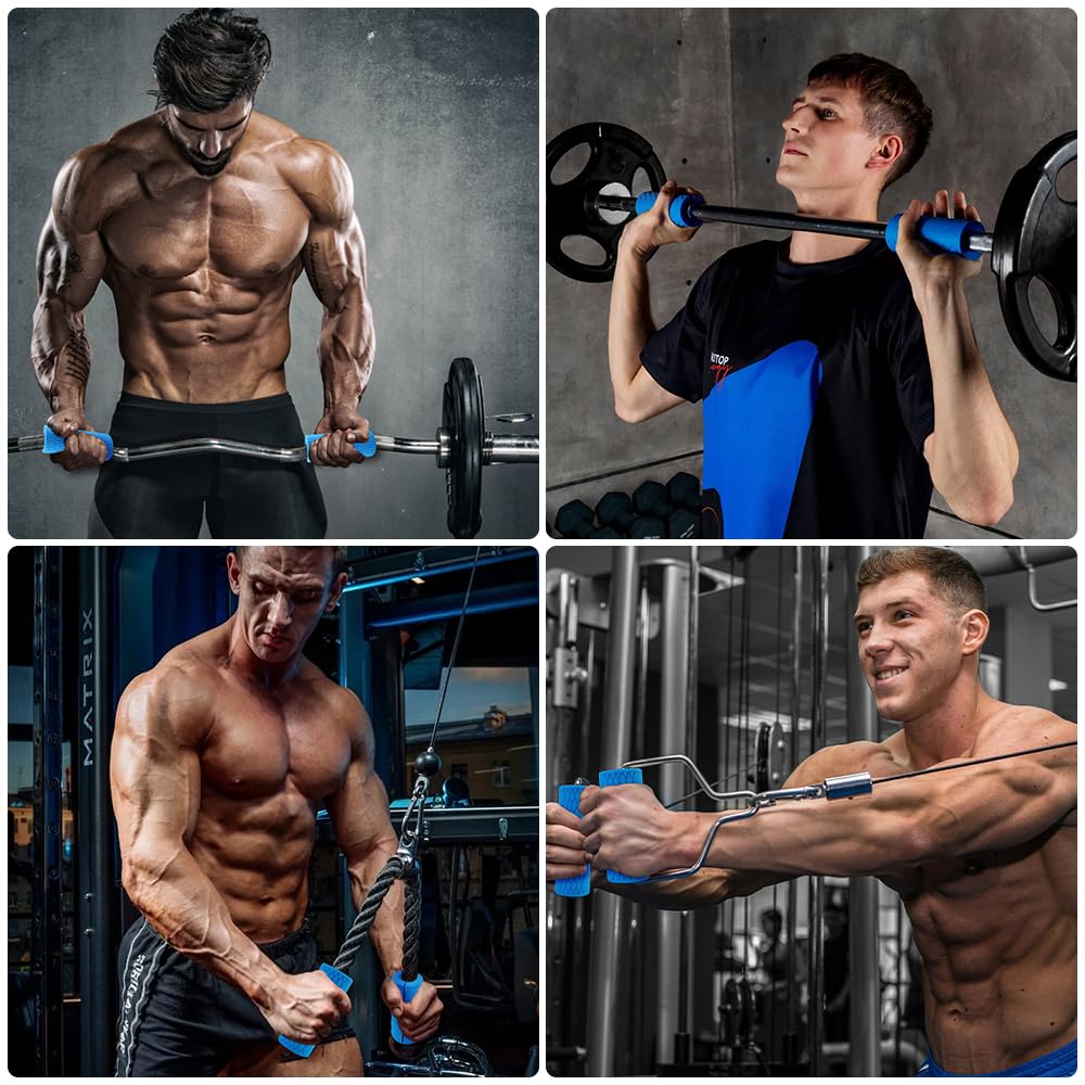 Lot De 2 Poignées D'haltères En Silicone - Antidérapantes, 10 X 5 Cm - Pour Haltères, Kettlebells, Barres - Compatibles Avec La Plupart Des Barres