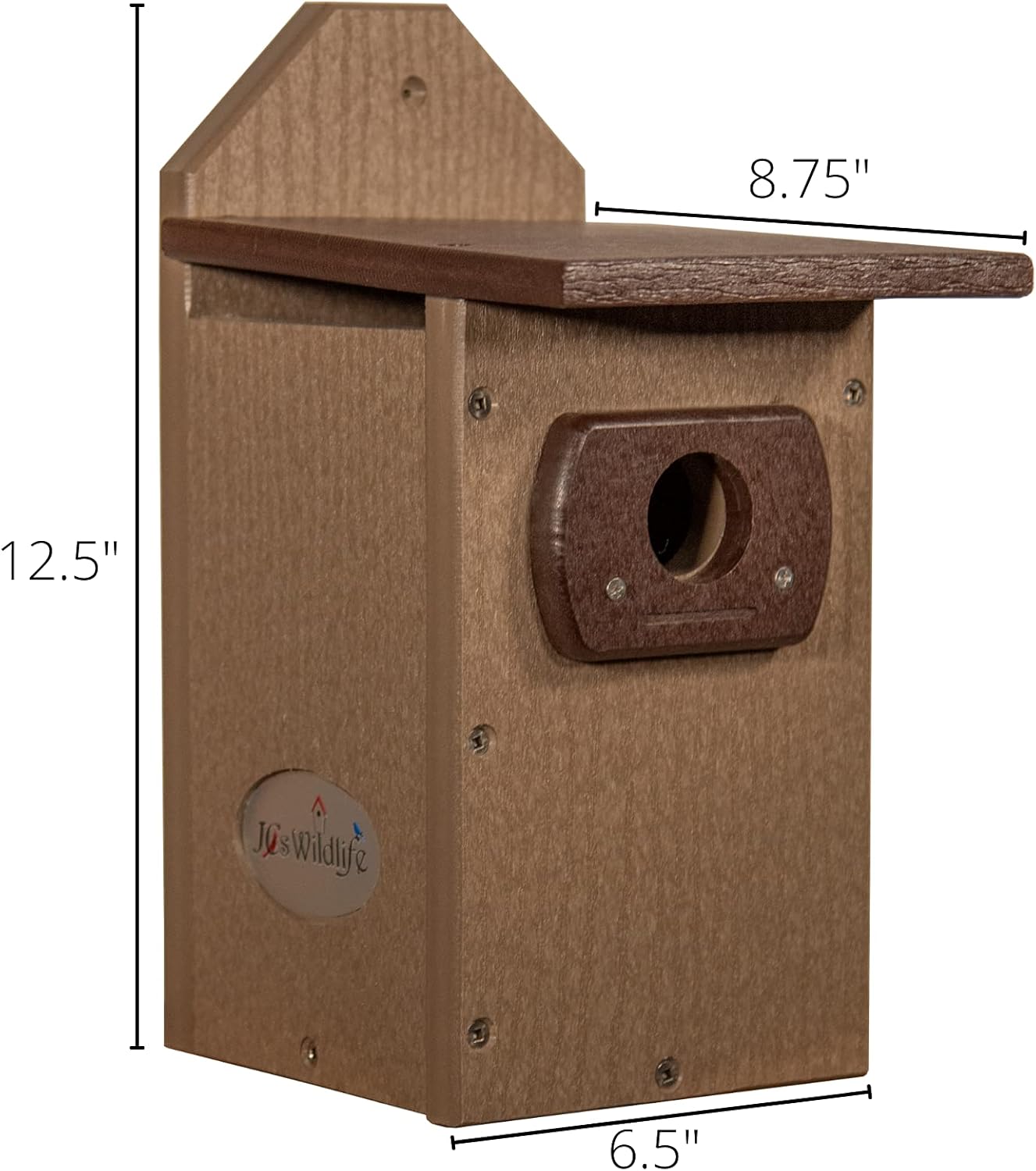 JCs Wildlife Recycled Poly Lumber Standard Bluebird Bird House (Brown and Brown)