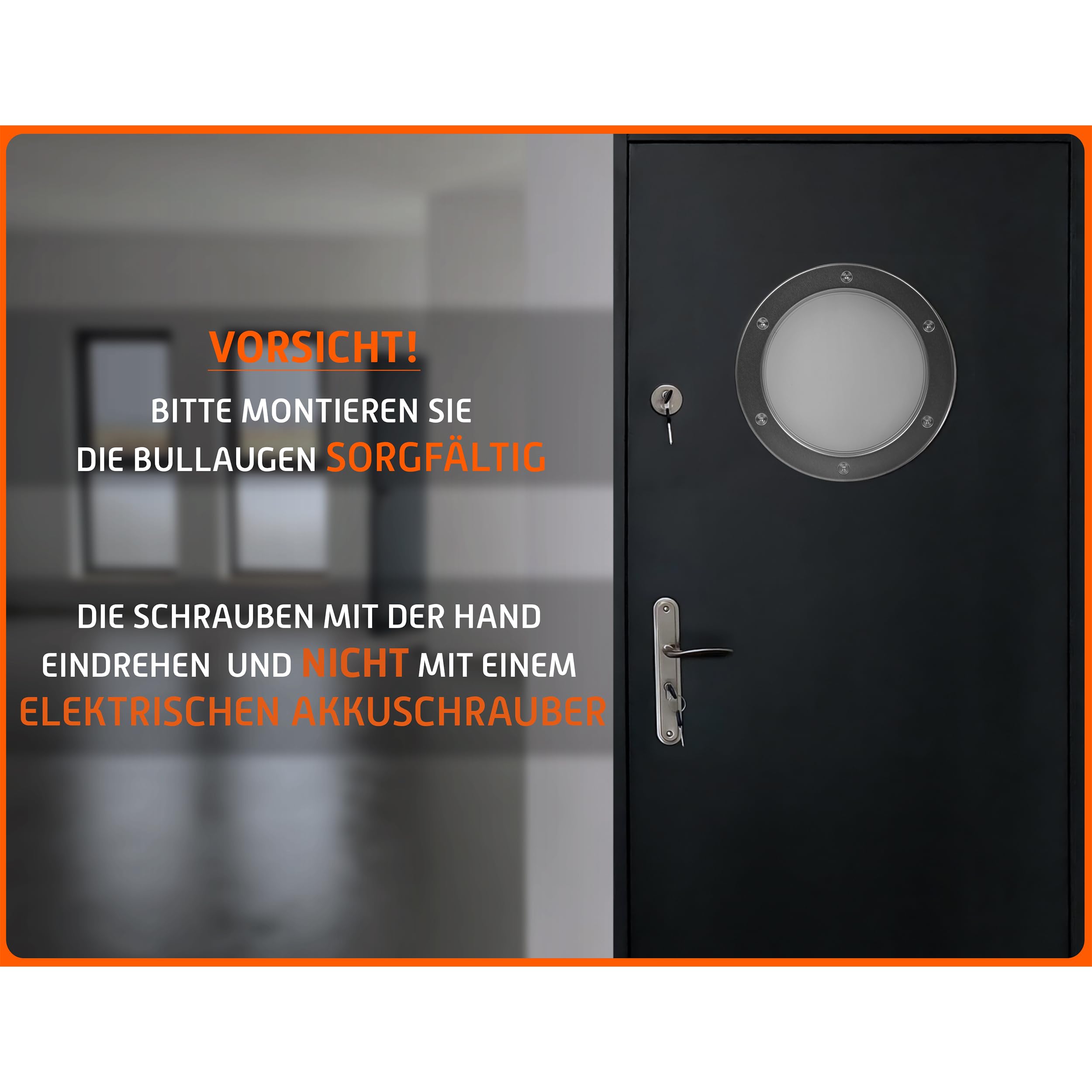 MLS Bullauge B4000 AN für Türen, Aluminium, 300 mm, Klares Glas
