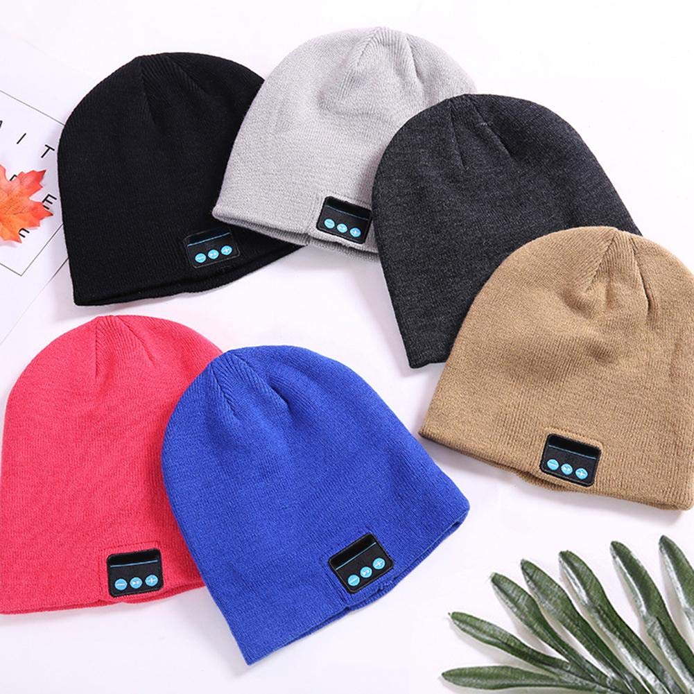 Bonnet en tricot super doux avec écouteurs Bluetooth sans bord pour sports d'hiver en plein air avec haut-parleur sans fil et micro pour courir, ski, camping, randonnée, cyclisme