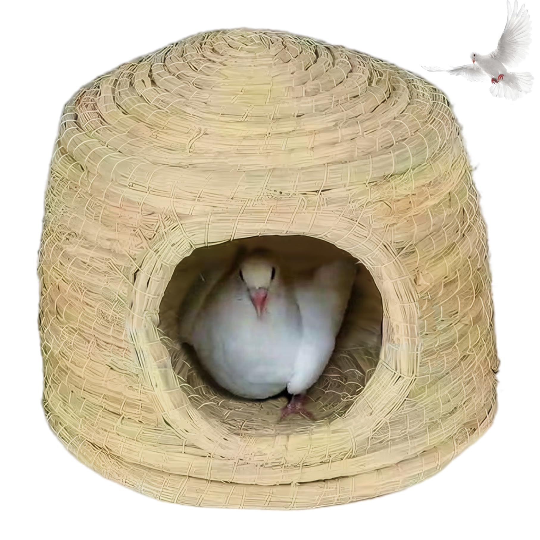 Nido para pájaros para Jaula - Casa para periquitos Tejida con Paja de 11, 8x8, 3