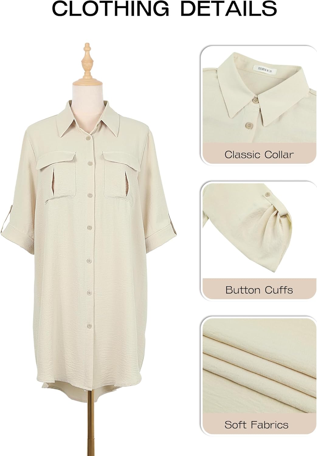 Bsubseach Swimsuit Coverup for Women Bathing Suit Cover Ups Button Down Beach Shirt Dress Summer Vacation Outfits