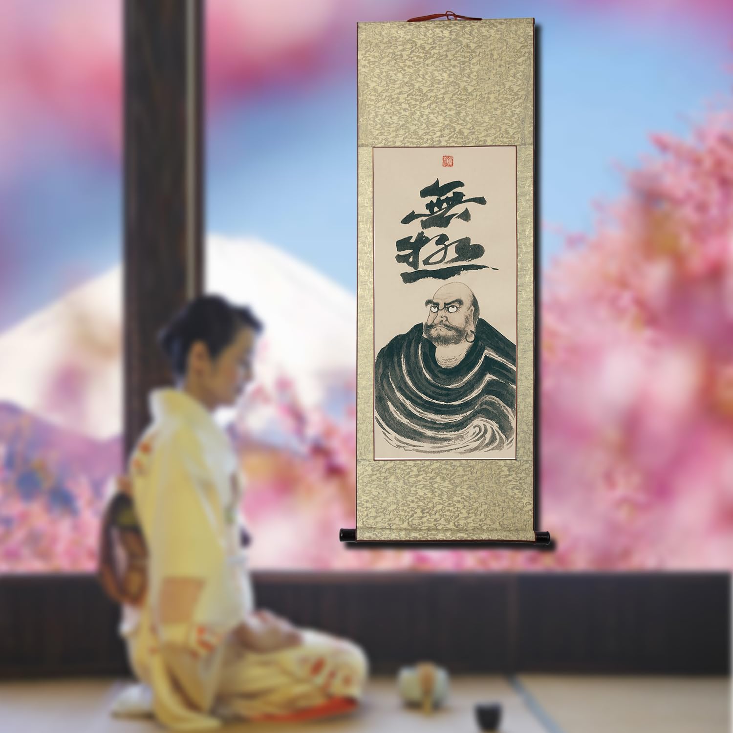 掛軸 達磨 木箱 水墨画 だるま A-18 Amazon｜画家手描き 掛け軸 超お得 仏画 水墨画 菩提だるま ダルマ祖師