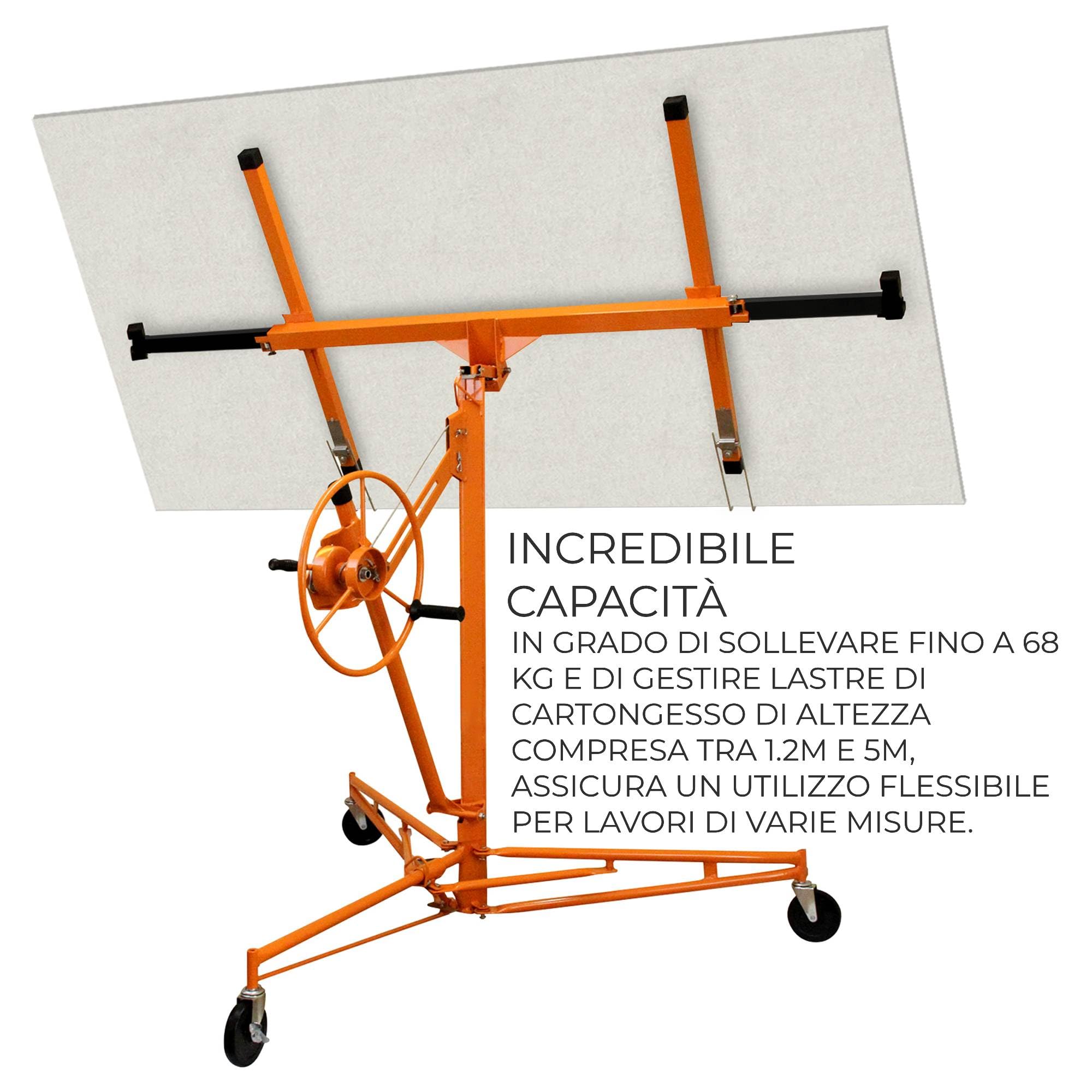 Sollevatore Pannelli Cartongesso VEVOR - Portata 68kg | Altezza Regolabile 120-335cm | Per Soffitti E Pareti - Foto 2