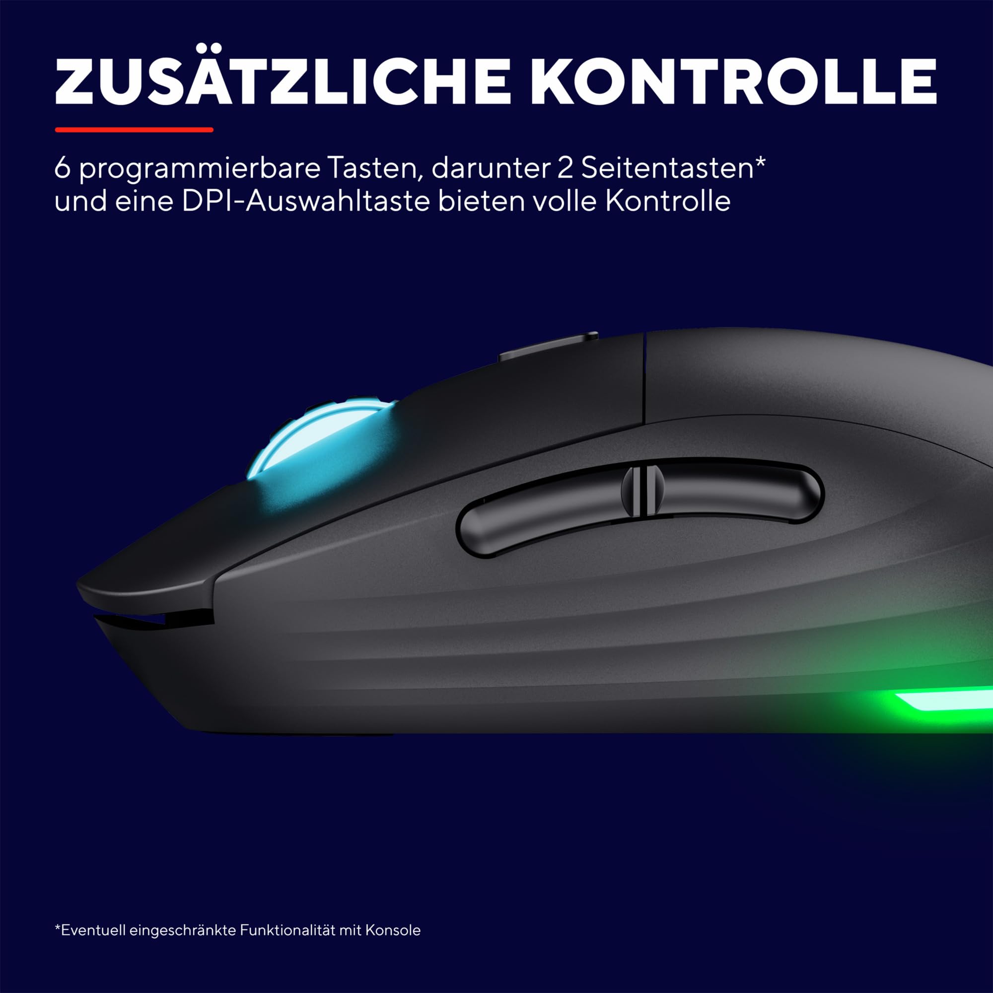 GXTrust Redex+ Gaming Maus Kabellos 25K DPI 2.4GHz Kailh-Schalter, Schwarz | 94 Stunden Akkulaufzeit, 6 Programmierbare Tasten, RGB Wiederaufladbar, Laptop Computer
