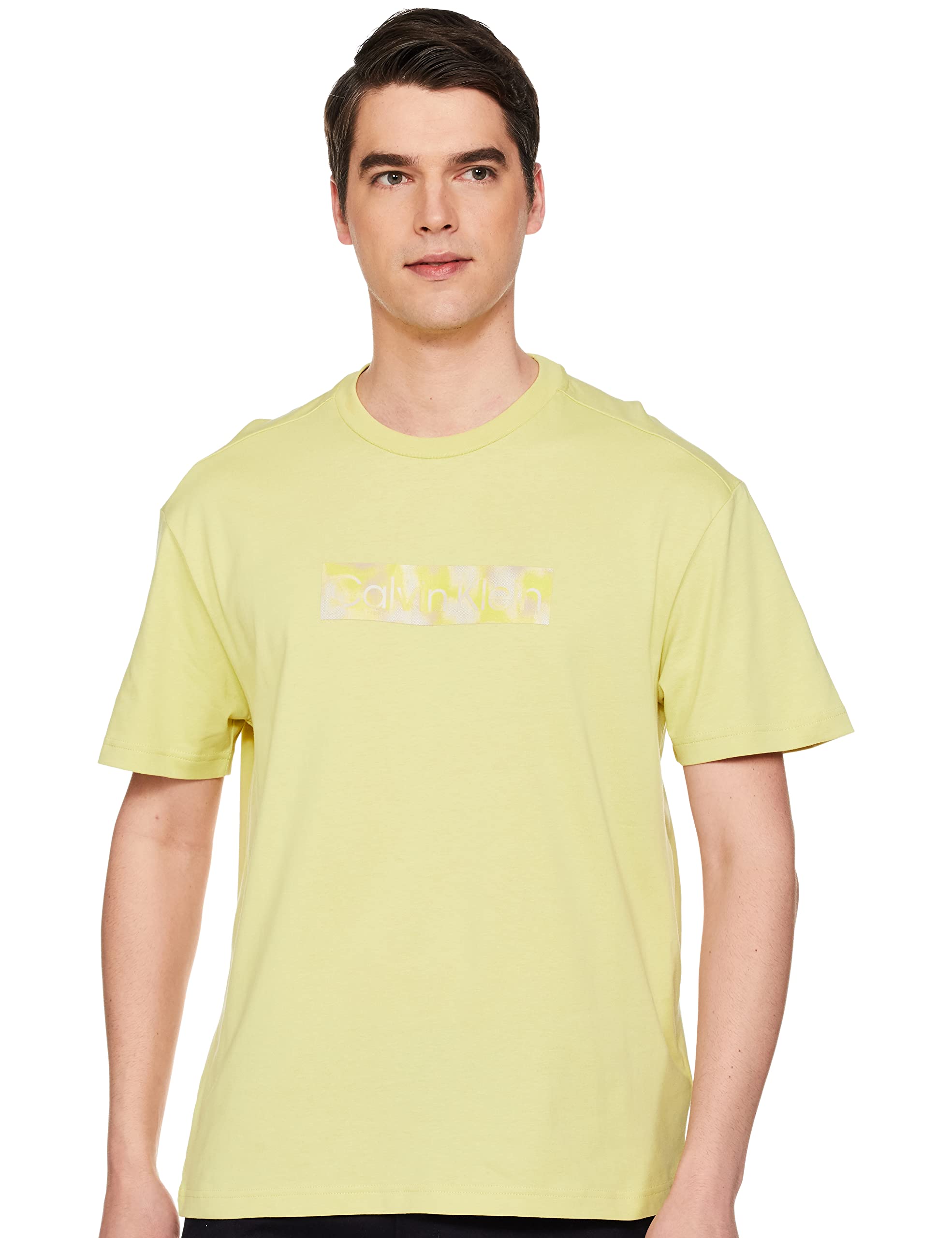 Calvin KleinCamo Raised Box Logo Comfort Tee - Yellow (M)