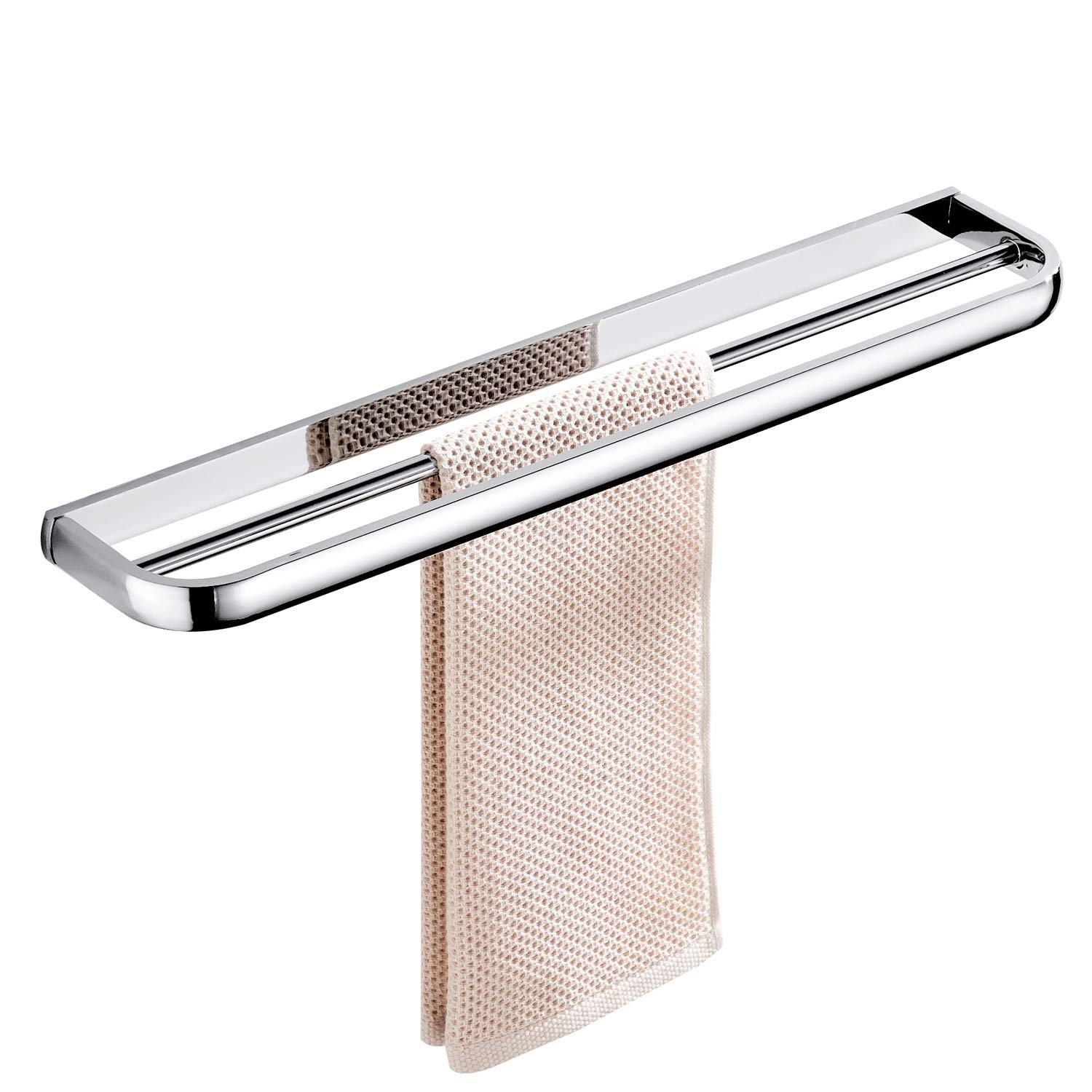 Portasciugamani moderno a parete a doppio strato, resistente, in acciaio inox SUS304, con finitura cromata, per bagno e cucina.