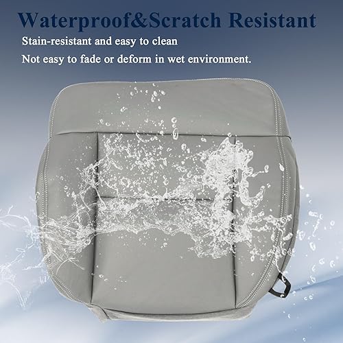 Miniatura 2 de NLQR Fundas de asiento de repuesto para parte inferior del conductor, de piel de microfibra y cojín de espuma para parte inferior del conductor